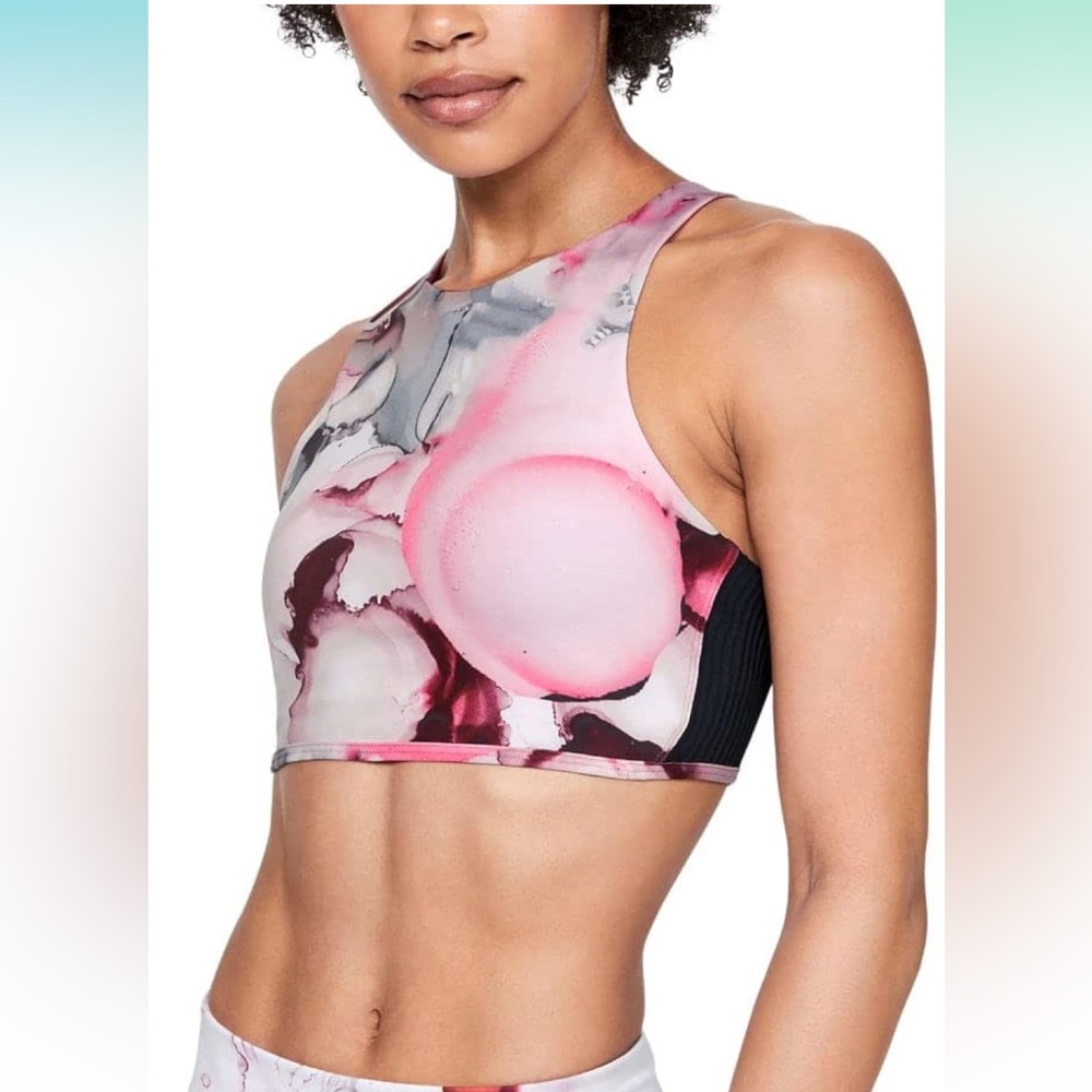 ◾️3/$25 Under Armour Women’s Breathelux Carved Rib Print High Neck Sports Bra